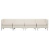 Wekiwa 4 Piece Sofa Set Fabric Cream