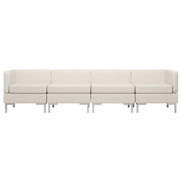 Wekiwa 4 Piece Sofa Set Fabric Cream