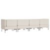 Wekiwa 4 Piece Sofa Set Fabric Cream