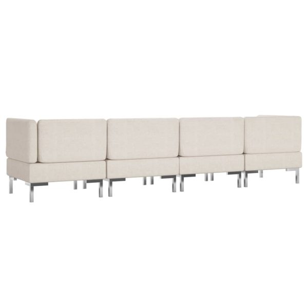 Wekiwa 4 Piece Sofa Set Fabric Cream