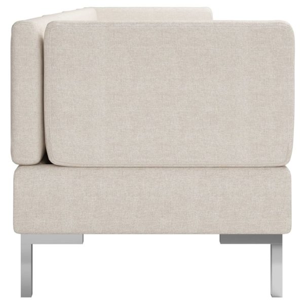 Wekiwa 4 Piece Sofa Set Fabric Cream