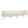 Wekiwa 4 Piece Sofa Set Fabric Cream