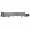 Ellisville 6 Piece Sofa Set Fabric Light Grey