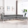 Ellisville 6 Piece Sofa Set Fabric Light Grey