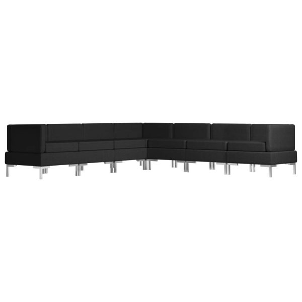 Altona 7 Piece Sofa Set Fabric Black