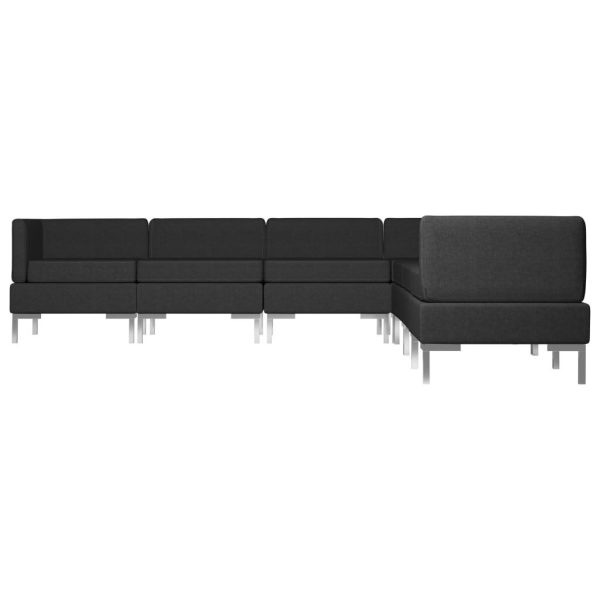 Altona 7 Piece Sofa Set Fabric Black