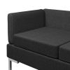 Altona 7 Piece Sofa Set Fabric Black