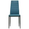 5 Piece Dining Set Faux Leather Sea Blue