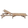 Garden Sun Lounger with Cushion Bamboo – Beige