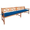 Garden Bench with Cushions 240 cm Solid Acacia Wood