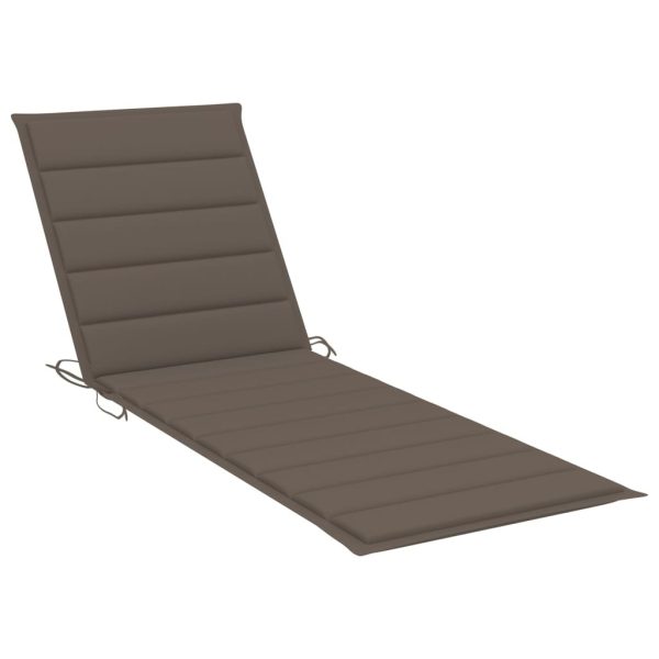 2-Person Sun Lounger with Cushions Bamboo – Taupe