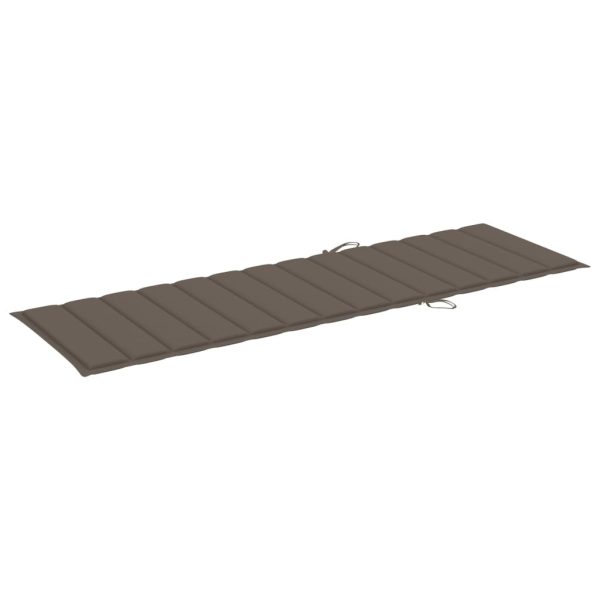 2-Person Sun Lounger with Cushions Bamboo – Taupe