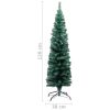 Slim Artificial Christmas Tree with LEDs&Stand Green PVC – 120×38 cm, Without Flocked Snow