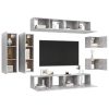 Dunblane 8 Piece TV Cabinet Set Engineered Wood – 80x30x30 cm, Concrete Grey