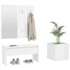 Hallway Furniture Set Engineered Wood – High Gloss White