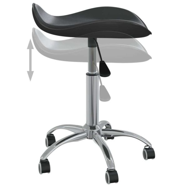 Swivel Dining Chair Black Faux Leather