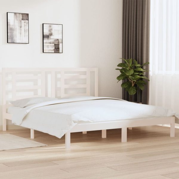 Parnaroo Bed Frame Solid Wood Pine – KING, White