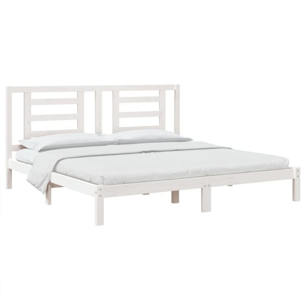 Parnaroo Bed Frame Solid Wood Pine – KING, White