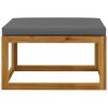 Footrest with Cushion Solid Acacia Wood – Dark Grey