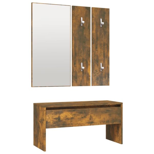 Hallway Furniture Set Engineered Wood – Smoked Oak