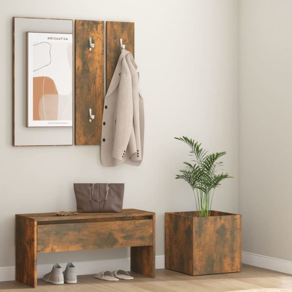 Hallway Furniture Set Engineered Wood – Smoked Oak