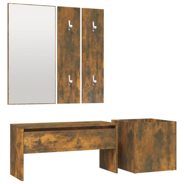 Hallway Furniture Set Engineered Wood – Smoked Oak