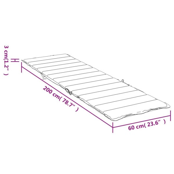 Sun Lounger Cushion Fabric – 200x60x3 cm, Cream
