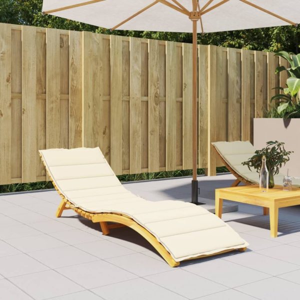 Sun Lounger Cushion Fabric – 200x60x3 cm, Cream