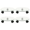 Plant Rollers 4 pcs 28 cm Tempered Glass Round