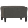 Allentown Sofa Chair with Footstool Dark Grey 60 cm Velvet