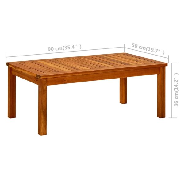 Garden Coffee Table Solid Acacia Wood – 90x50x36 cm