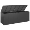 Garden Cushion Box PE Rattan 291×100.5×104 cm Black