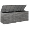 Garden Cushion Box PE Rattan 291×100.5×104 cm Grey