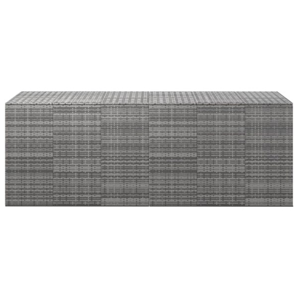 Garden Cushion Box PE Rattan 291×100.5×104 cm Grey