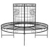 Round Tree Bench Ø137 cm Black Steel