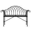 2-Seater Garden Bench 128 cm Black Steel