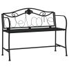 2-Seater Garden Bench 104 cm Black Steel