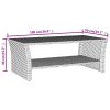 Coffee Table 100x50x40 cm Poly Rattan – Grey