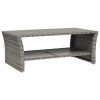 Coffee Table 100x50x40 cm Poly Rattan – Grey