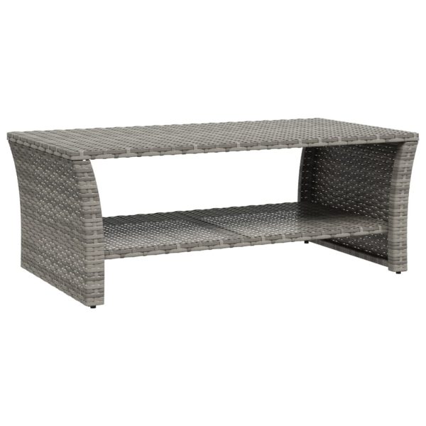 Coffee Table 100x50x40 cm Poly Rattan – Grey