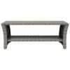 Coffee Table 100x50x40 cm Poly Rattan – Grey