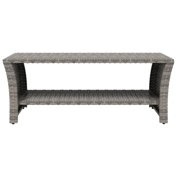Coffee Table 100x50x40 cm Poly Rattan – Grey