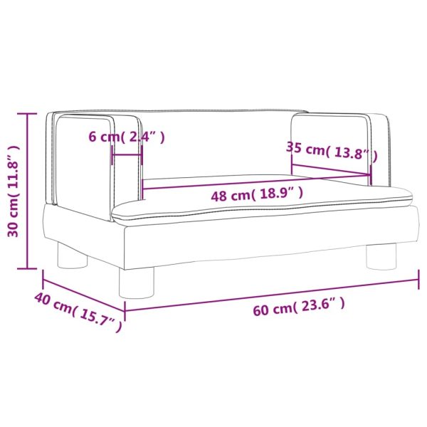 Kids Sofa Black 60x40x30 cm Faux Leather