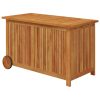 Garden Storage Box with Wheels 90x50x58 cm Solid Wood Acacia