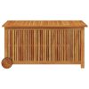 Garden Storage Box with Wheels 113x50x58 cm Solid Wood Acacia