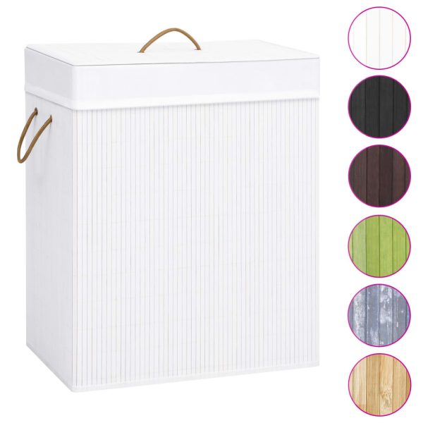 Bamboo Laundry Basket White 83 L