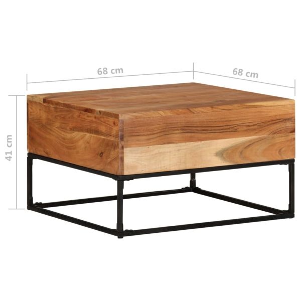 Coffee Table 68x68x41 cm – Solid Acacia Wood