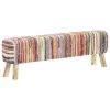 Bench 160 cm Multicolour Chindi Fabric