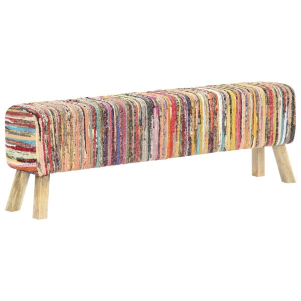 Bench 160 cm Multicolour Chindi Fabric