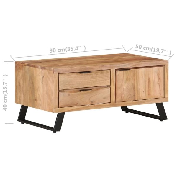 Coffee Table 90x50x40 cm Solid Acacia Wood with Live Edges